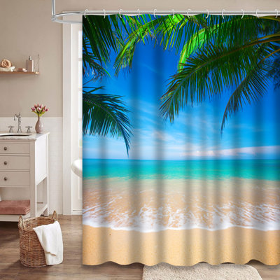 Rideau de douche à 12 crochets Tropical Beach