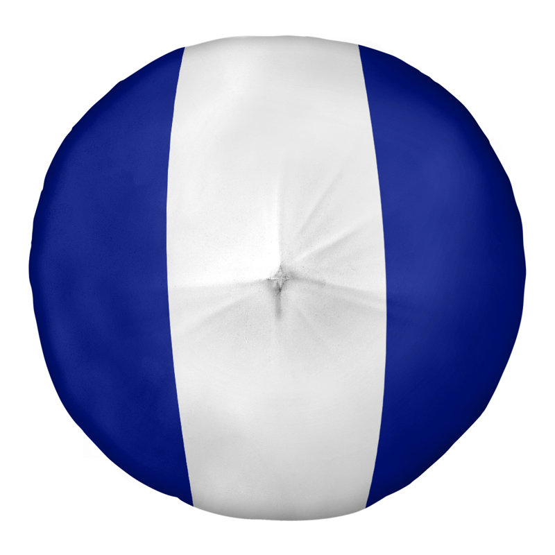  Coussin de sol touffeté, 26 po x 26 po, Bleu / blanc