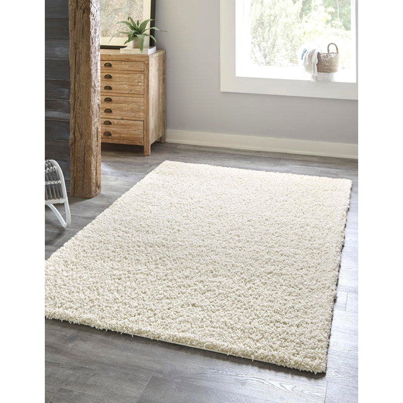 Tapis ivoire à poil long Eginhardt, Rectangulaire 10 pi x 13 pi 1 po, Slate Blue