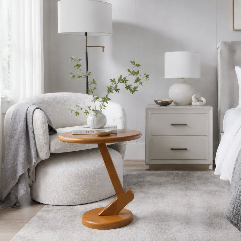 Modern End Table Round 16"D×18"H