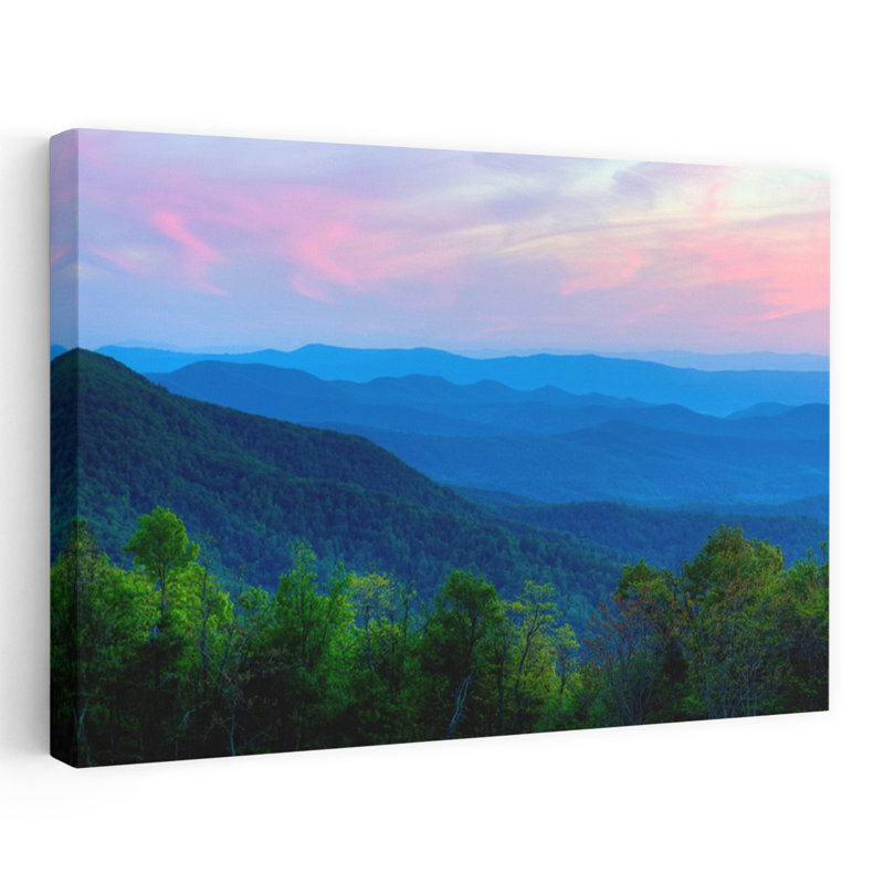 Evening light over Blue Ridge Mountains Shenandoah National Park Virginia USA 1 Piece Wrapped Canvas Wall Art