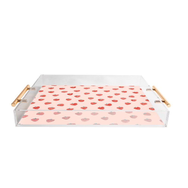 Emanuela Carratoni - Fraises sur plateau en acrylique rose