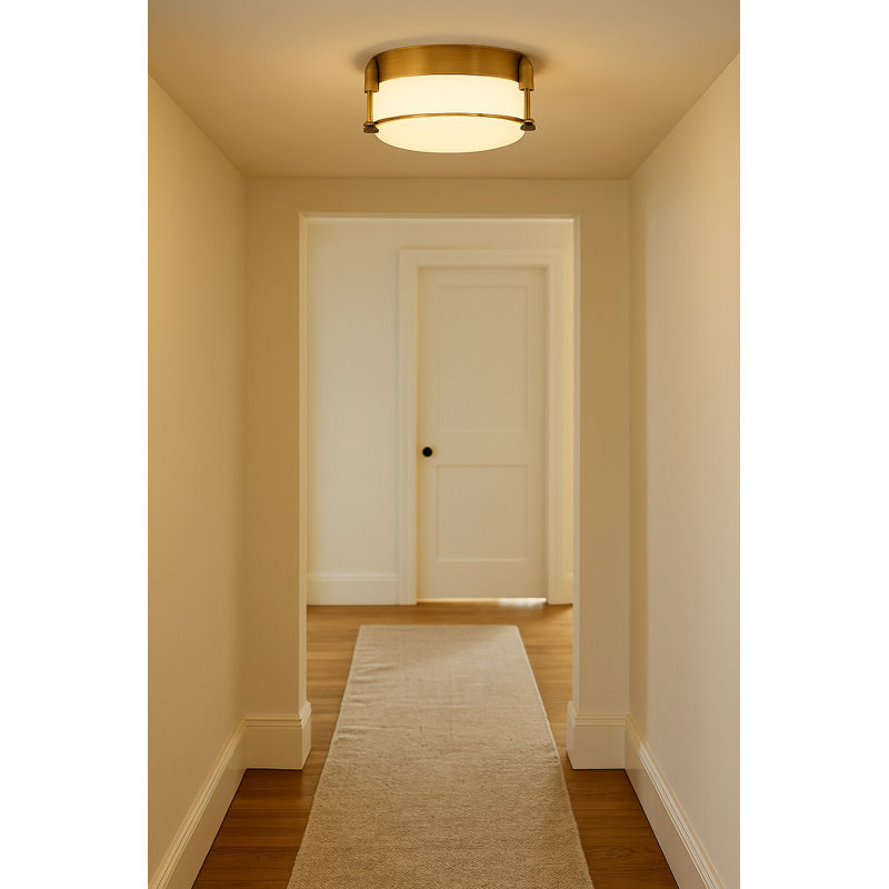 Colbin 2 - Light 12.5" Simple Drum Flush Mount, Heritage Brass