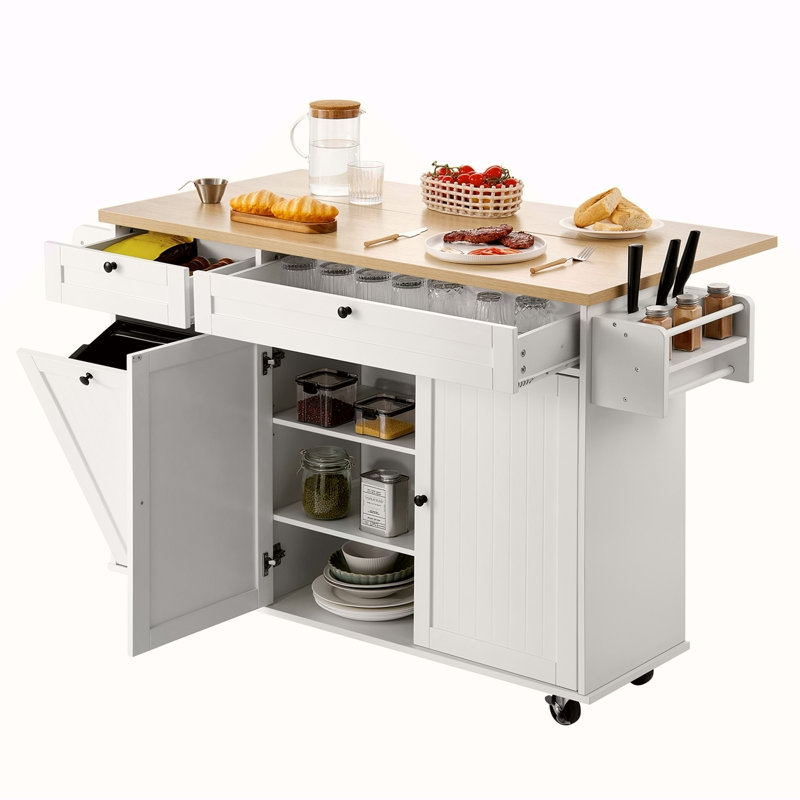 Armoire de rangement sur chariot avec îlot de cuisine 60 po