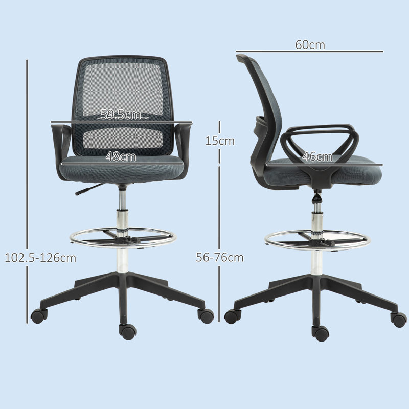 Penick Mesh Drafting Chair, Grey