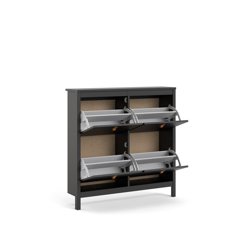 Cynteria 16 Pair Shoe Storage Cabinet, Black