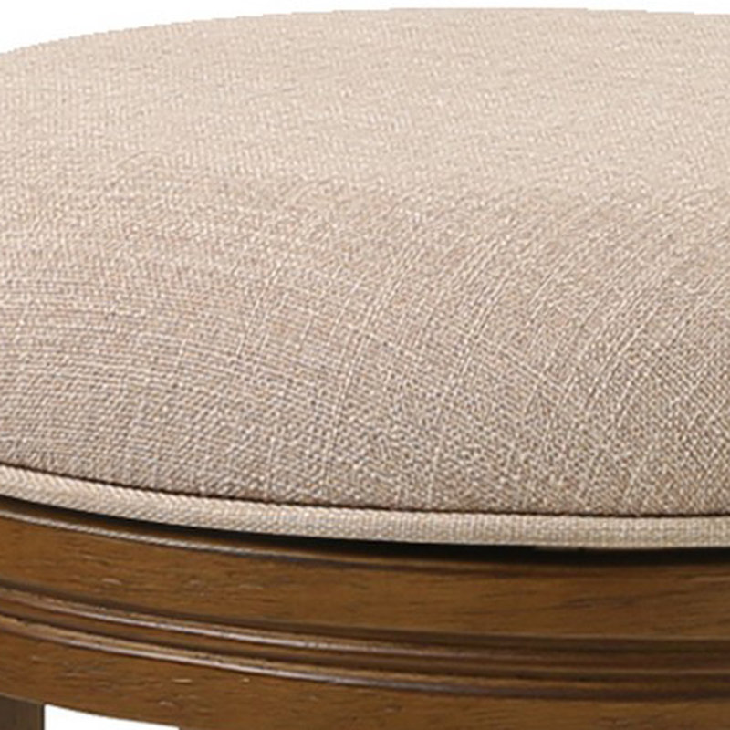 Mcgriff Solid Wood Swivel Backless Counter Height Bar Chair With Footrest, Counter Stool (26" Seat Height), Honeysuckle