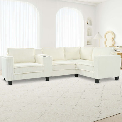 Boneless Brumback 105.5''' L-Shaped Corduroy Sofa