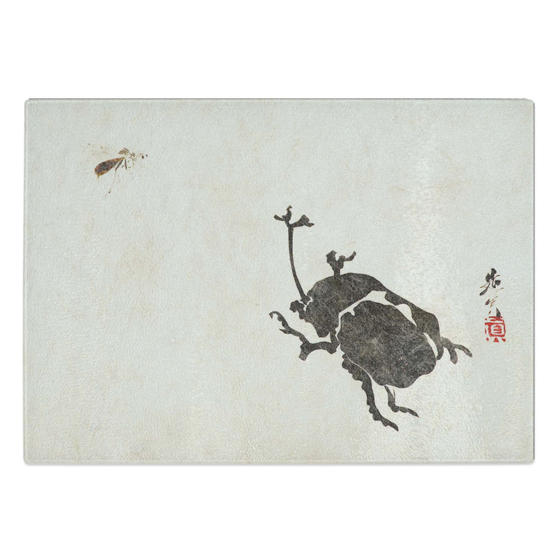 Glass insects by Shibata Zeshin Chopping Board, 39 cm W x 28.5 cm L