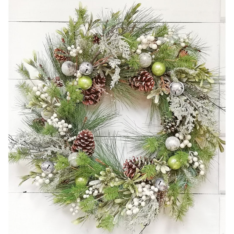 Pine & Mix Bell Wreath, 5" H x 26" W x 28" D