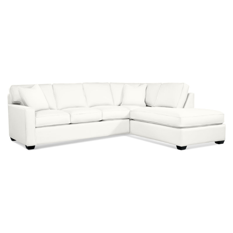 Ellora Upholstered Chaise L-Sectional, Right Hand Facing, Black, Elite Ivory; 0321-91