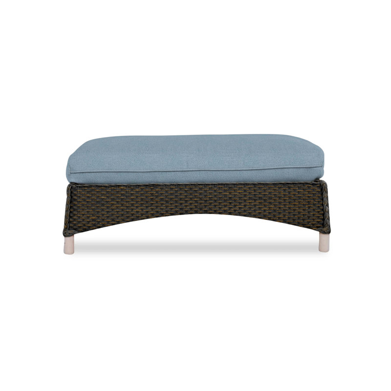 Mandalay Outdoor Ottoman, Decorline Navy, Mink