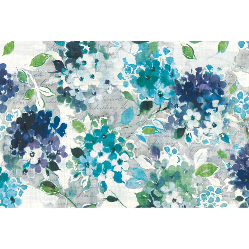" Blooming Hydrangea I " by Wild Apple Portfolio Painting Print, 32" H x 48" W
