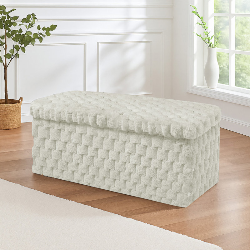 Contemporary Practical Plush Popcorn Storage Box 76 x 38, Cream