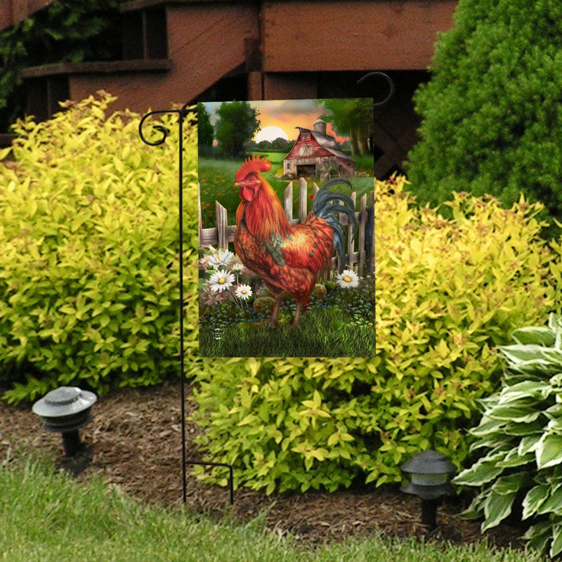 Drapeau de jardin Sunrise Rooster