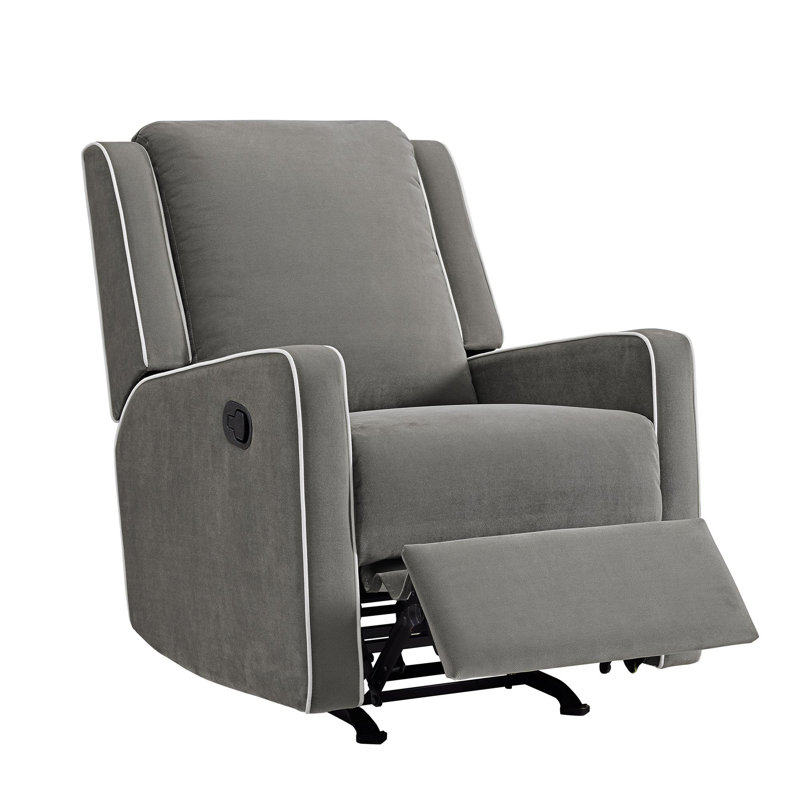 Sophie Upholstered Reclining Glider, Gray Linen
