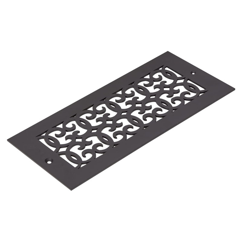Grille d'aération Versailles avec trous de fixation et rebord, Bronze huilé, 6 po x 12 po