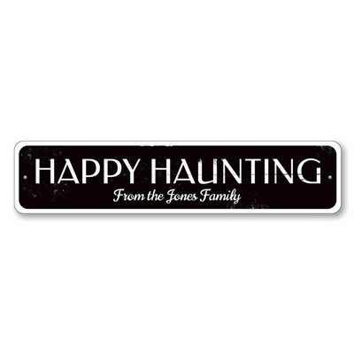 Plaque en aluminium «Happy Haunting Family»