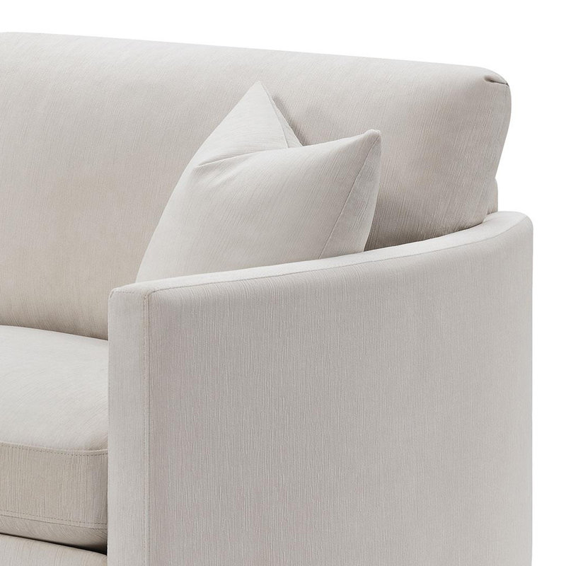 Causeuse rembourrée avec accoudoirs arqués beige