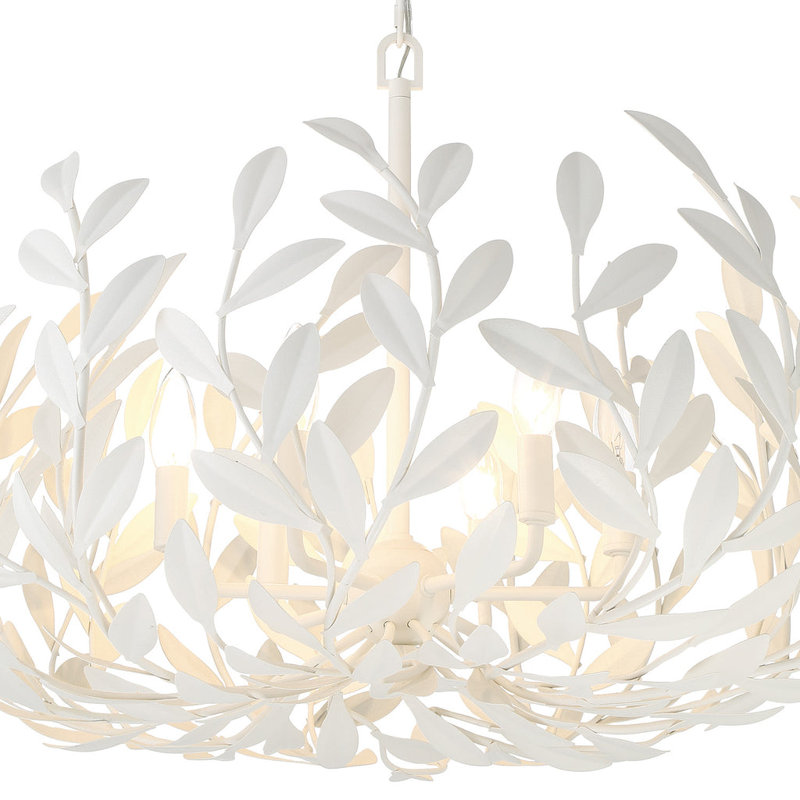 Lustre 6 lumières Conde, Blanc mat