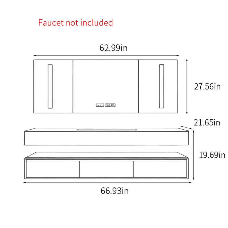 Armoire de salle de bain au design simple, Beige