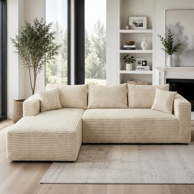 Canapé modulaire de 105 po avec canapé en forme de L et canapé-lit sans dossier de 105 po