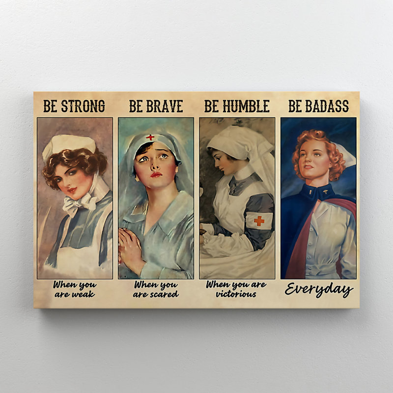 The Beautiful Nurses - peinture sur toile tendue, H 24 po x l 36 po x P 2 po