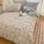 Housse de couette pour lit simple à motif écossais bleu et cerisier rouge-118763718