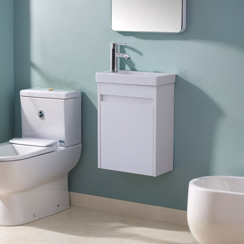 Meuble-lavabo simple mural 16 po, Blanc