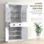 Armoire de cuisine 71 po avec capteur de mouvement, armoire de rangement haute avec 6 tablettes de porte, un tiroir et 4 tablettes réglables, pour le salon, la salle à manger