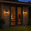 Black 17.2cm H Solar Powered Integrated LED Outdoor Wall Lantern
