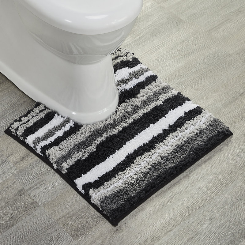 Tapis de toilette en forme de tapis unique en U 20 po x 20 po Griffie, Gris