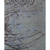 Odyssey Modern Abstract Hand-Knotted Light Blue Beige Brown Wool/Silk Luxury Area Rug / Rug Size: Rectangle