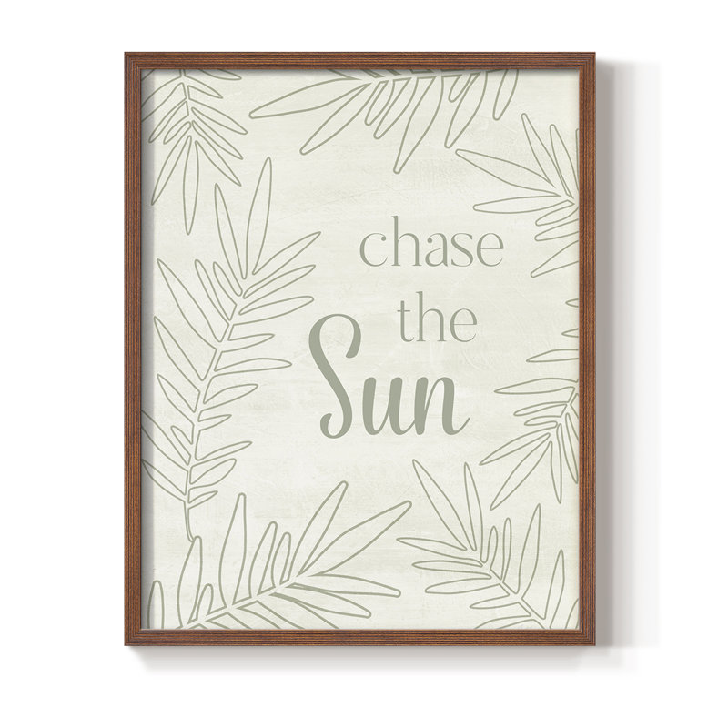 «Chase the Sun», reproduction encadrée - bois massif, H 21 po x l 17 po, Noyer