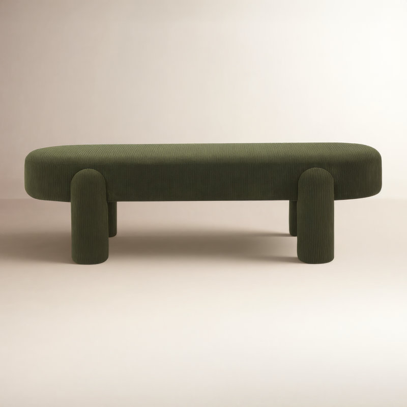 Arland 60" Upholstered Bench, Olive