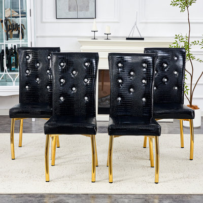 Modern Dining Chairs with PU Leather Cushioned Spring Pack