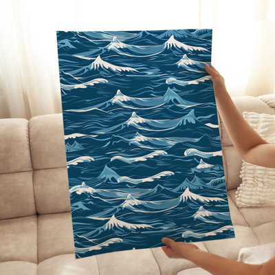 «Beach and Coastal Blue Ocean Waves», reproduction d'art nautique sans cadre