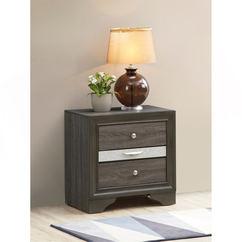 Charmante table de chevet au design exquis pour les chambres élégantes, Gris