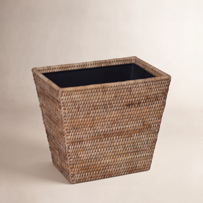 Panier à déchets en rotin Kana, Brun miel