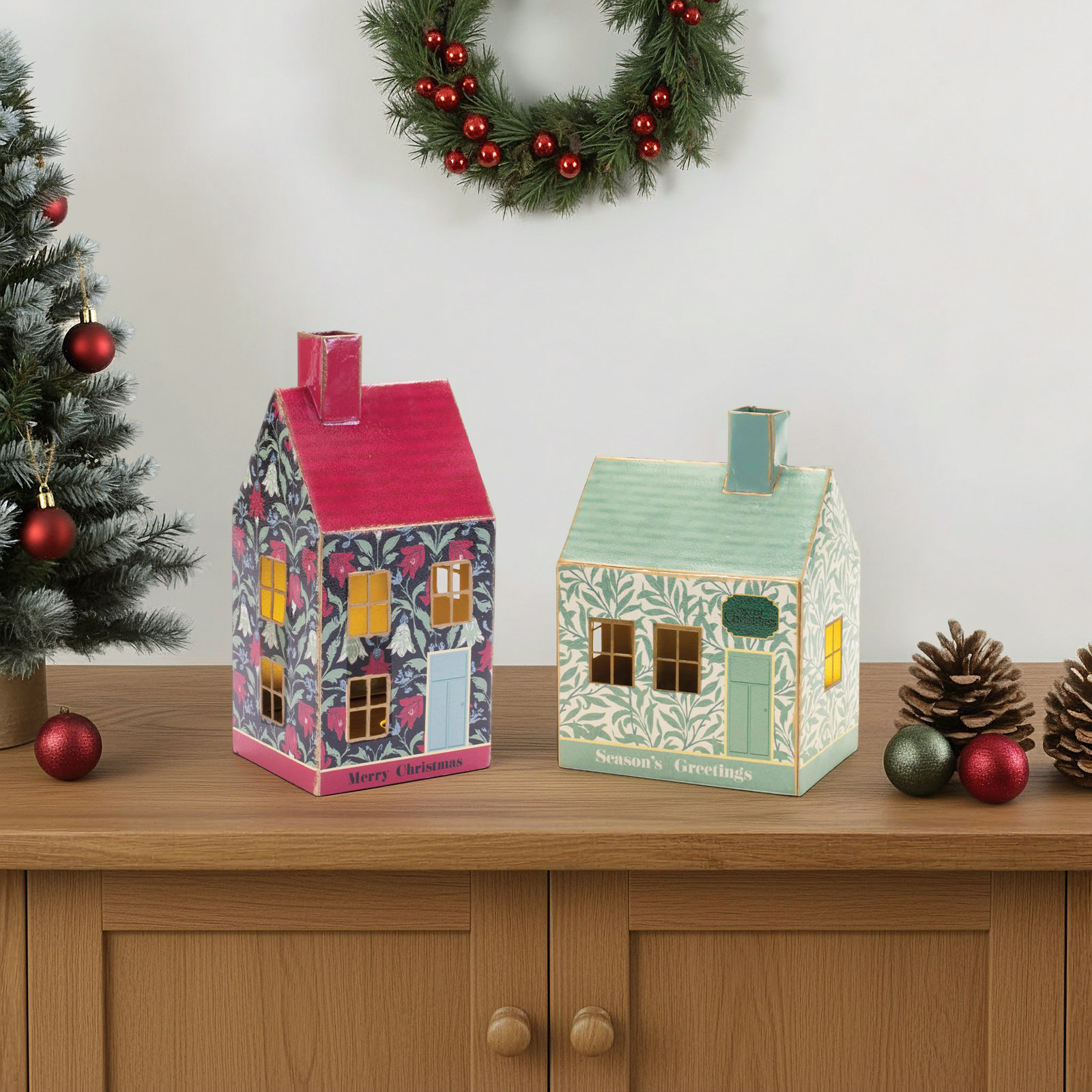 LED Metal Holiday House (Set of 2)