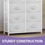Commode à 10 tiroirs de 33,7 po de largeur Couverte, tiroirs en tissu pour chambre à coucher, salon, couloir