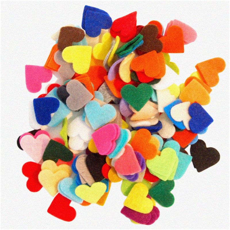Felt Hearts Pack 100pcs
