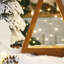 Arbre de Noël illuminé en bois, ensemble de 2 décorations de table faites à la main - Arbre de Noël rustique avec lumières DEL blanc chaud