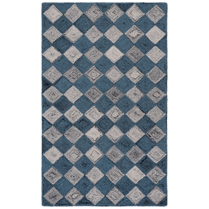 Ffraid Hand Tufted Performance Geometric Rug, Rectangle 3' x 5'