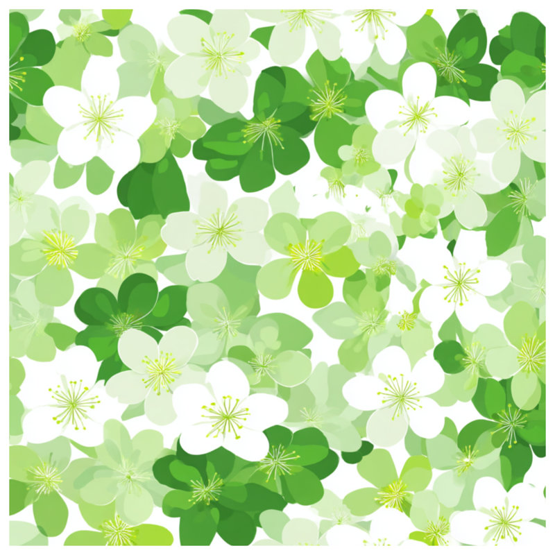 Couvre-lit matelassé vert et blanc à fleurs de toutes tailles, Grand lit