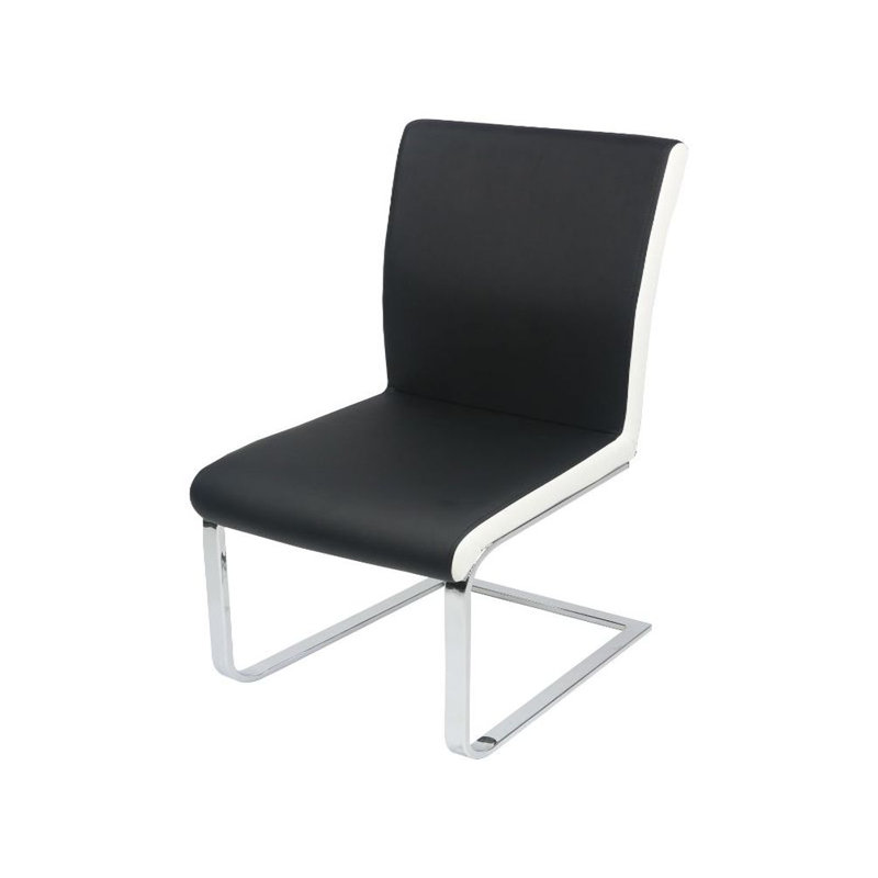 Chaise rembourrée Joslin, Noir / blanc