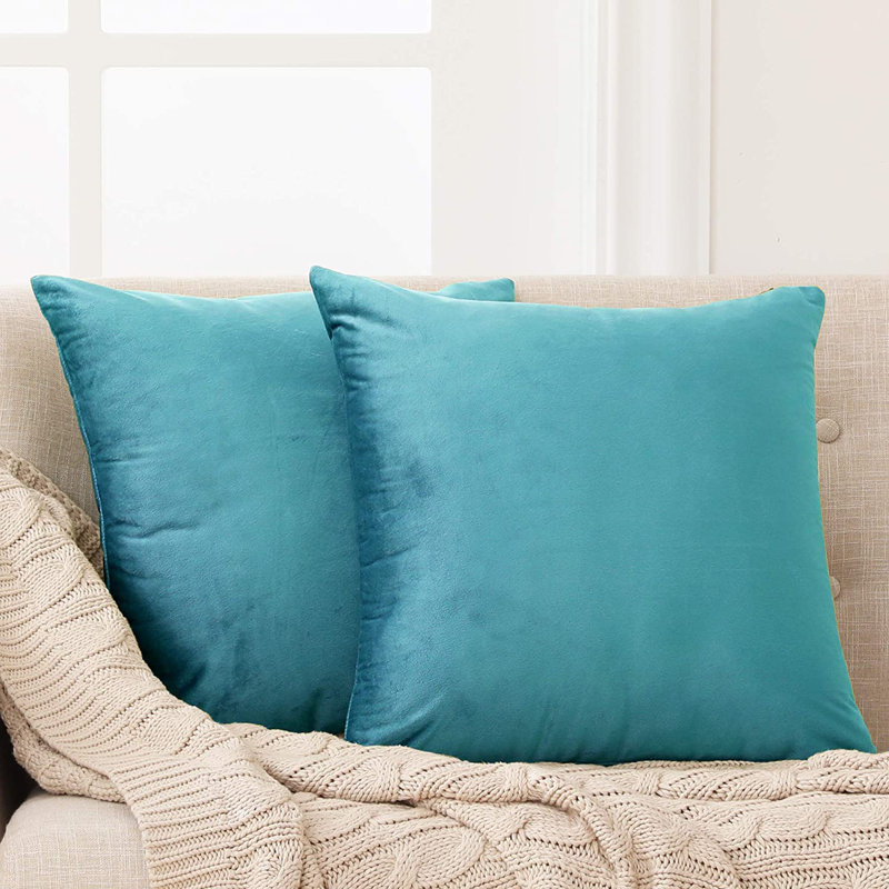 Frith Square Throw Pillow Cover, 51cm H x 51cm W x 1cm D, Turquoise
