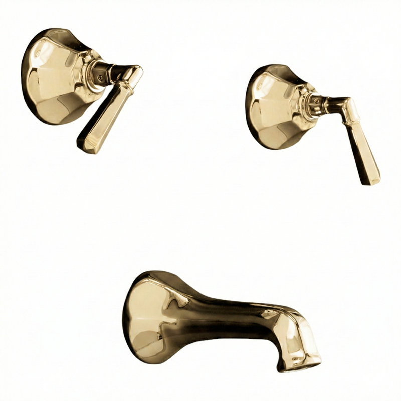 Ensemble de baignoire et douche encastrées Mississippi par Strom Living, Laiton ultra enduit