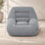 Pouf en velours côtelé gris, idéal pour une chambre d'étudiant, une chambre à coucher ou un salon.