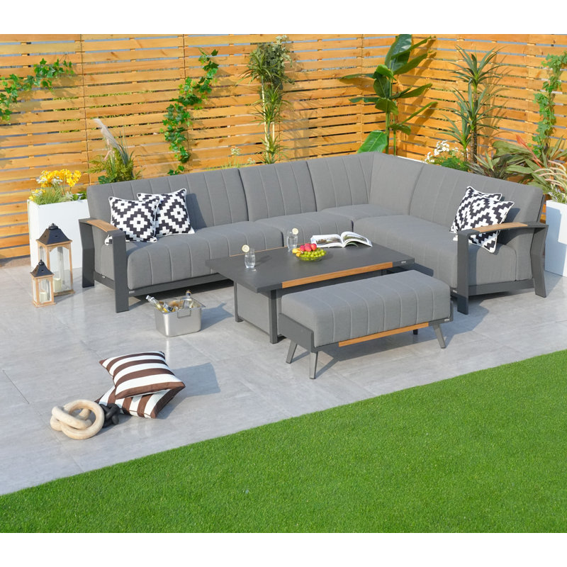 Ensemble de conversation modulaire avec coussins 6 pièces Keylan